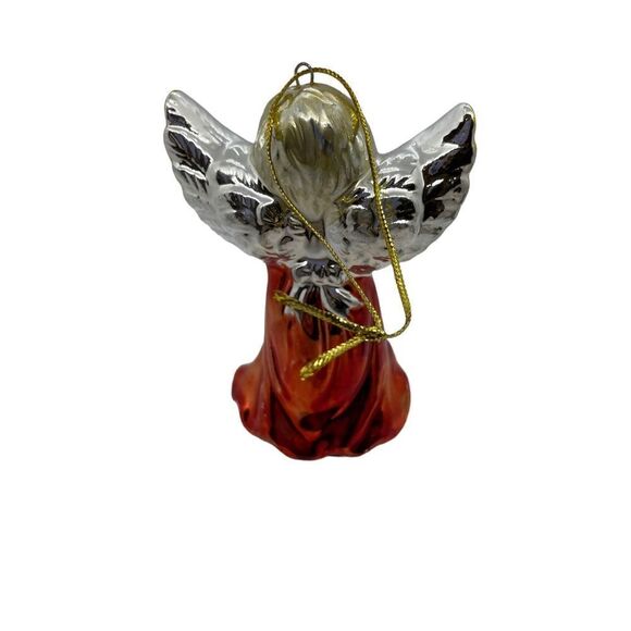 Vintage 1980s Angel Christmas Ornament Red - Picture 10 of 15
